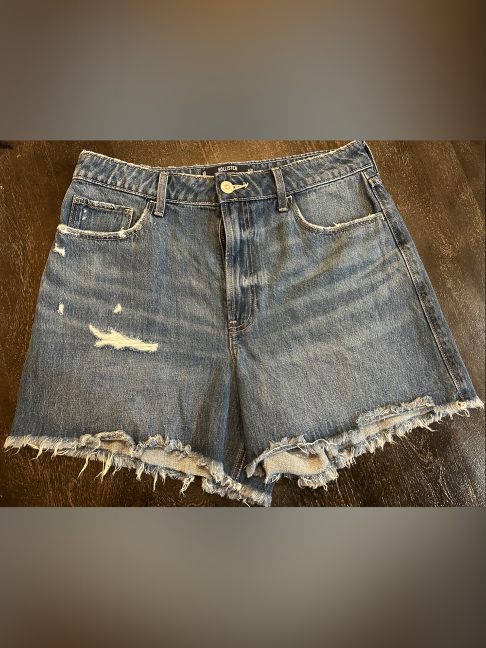 Hollister Blue Distressed Denim Shorts